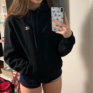 Black Champion Hoodie w/ Gray Logo